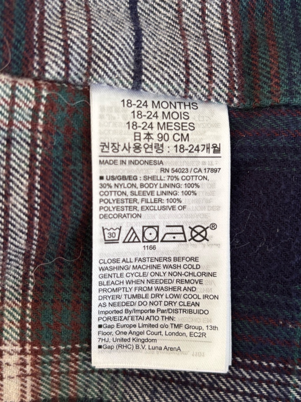 Gap Kids Olive Green Waxed Jacket with Corduroy Collar - Picture 7 of 7